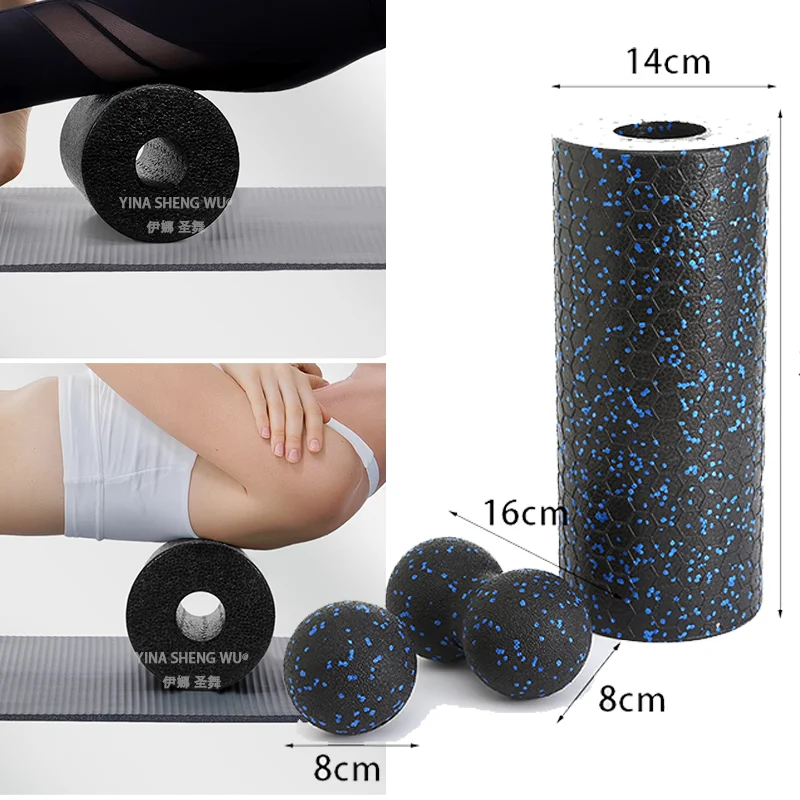 Hollow Yoga Roller Massage Peanut Ball Set EPP Fitness Foam Column For Back Pain Legs Hip Deep Tissue Stretching & Muscle Relax