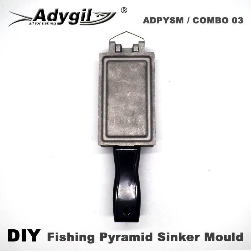 Adygil DIY Pyramid Sinker Mould with 4 Cavities and 100g 120g 150g 200g for Saltwater Fishing, 24 pcs 24mm S/S Eyelets Includes