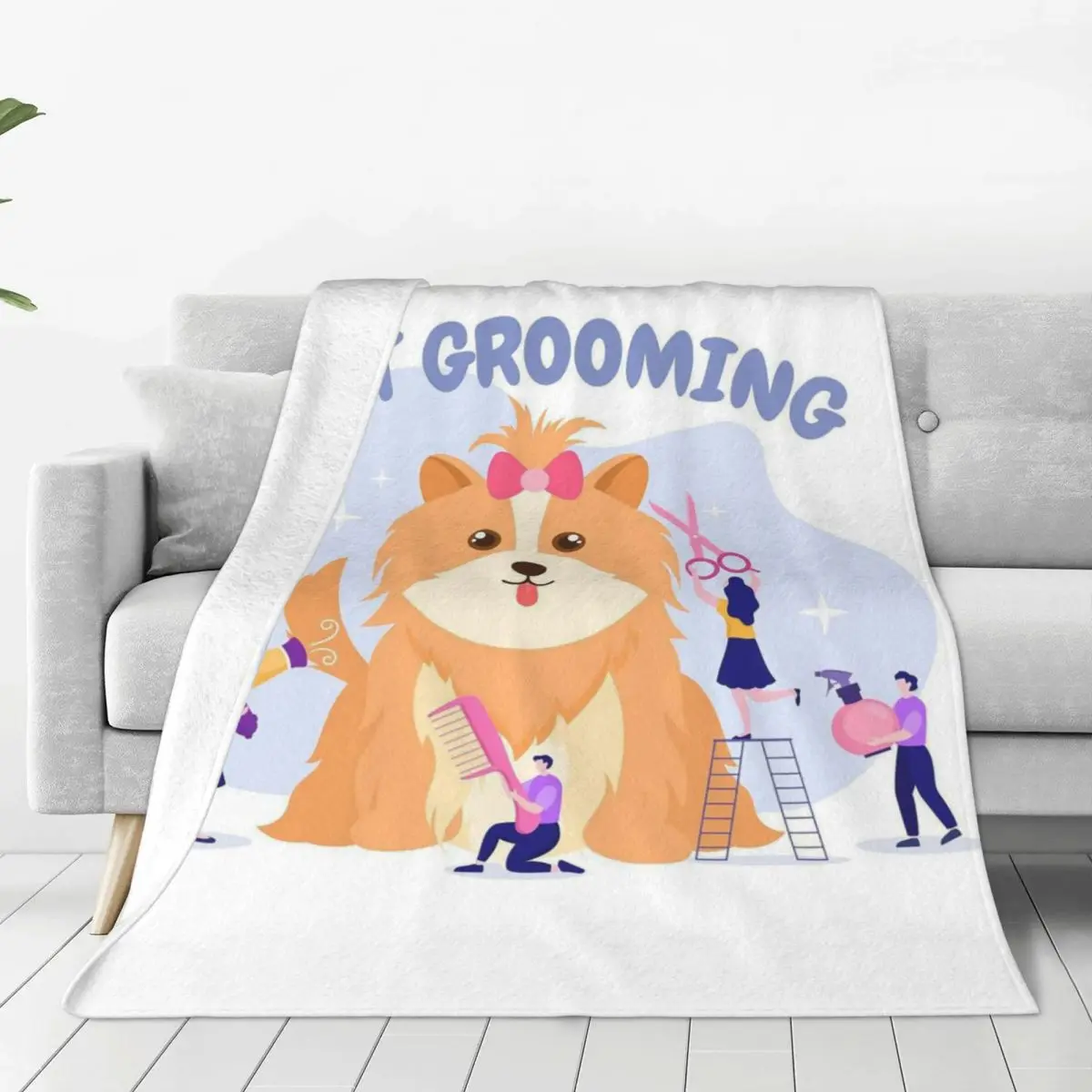 Pet Grooming For Dogs And Cats Blanket Soft Warm Flannel Throw Blanket Plush for Bed Living room Picnic Travel Home Sofa