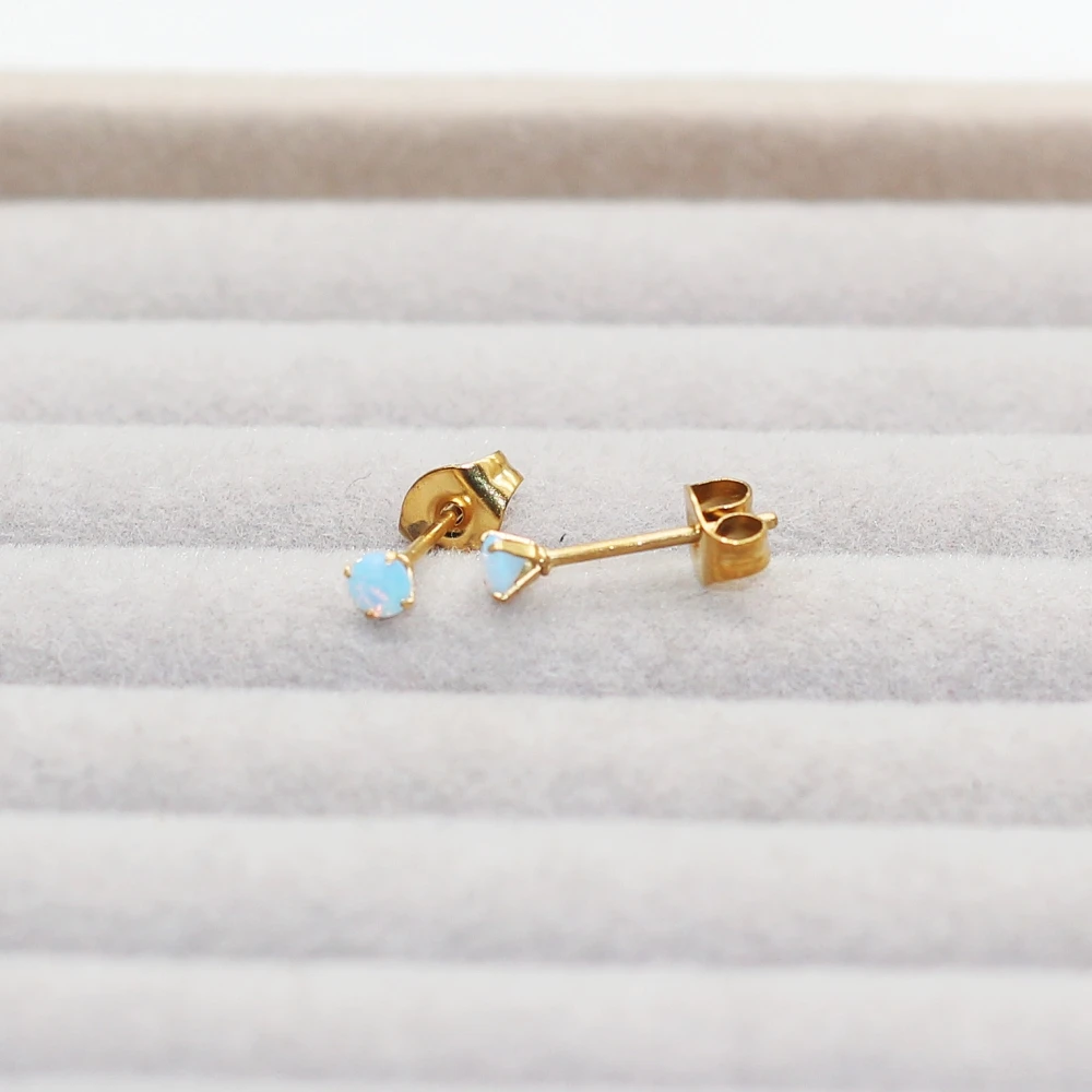 1 Paar 3mm Nami-Stein-Ohrstecker, Allergiefreie Edelstahlnadel, Schmuck für Jungen, Mädchen, Männer und Frauen – Detail 3