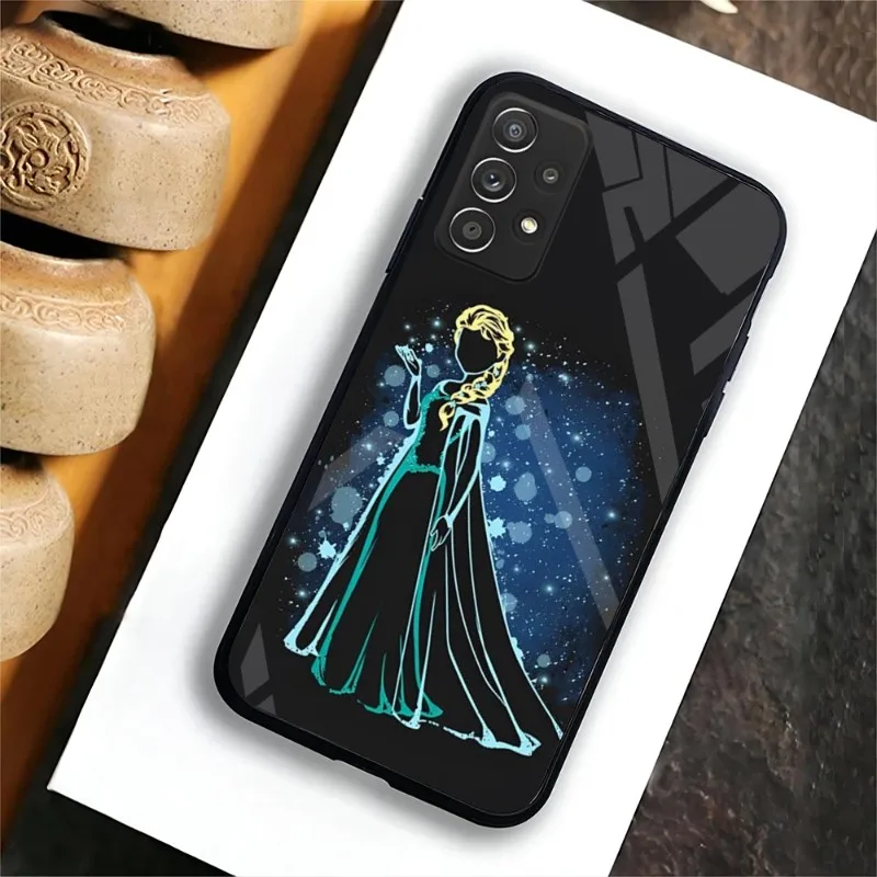 Disney Elsa Ariel Princess Phone Case For Samsung S22 Ultra S10 E S20 Fe S21 Plus Pro S30 S7 Edge S8 S9 5G Glass Cover