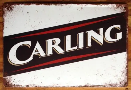 Carling Beer Lager Pin Up Advert Retro Vintage Metal Bar Pub Shed MAN CAVE SIGN