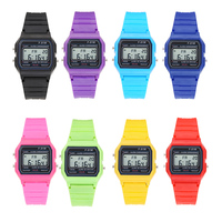 New Sports Multifunctional Children Watch Women Rubber Strap F-91W Style Digital Clock with Alarm LED Backlight Student Gift