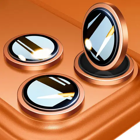 Orange Glas Kamera Objektiv Schutz Abdeckung für iPhone Air 17 Pro Max 16 Plus 15 14 13 Mini 12 11 17Pro Schutz Telefon Zubehör