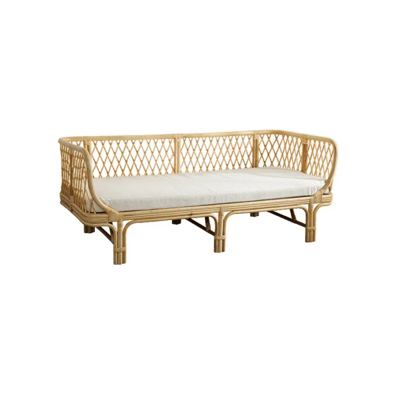 

Homestay furniture real rattan double leisure sofa coffee table combination small apartment living room balcony