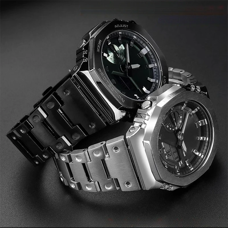 For Casio G-shock GA2100 GA2110 Stainless Steel Watch Strap Modified Bezel Watchband Metal Case Ga2100 GA-B2100 Men Accessories