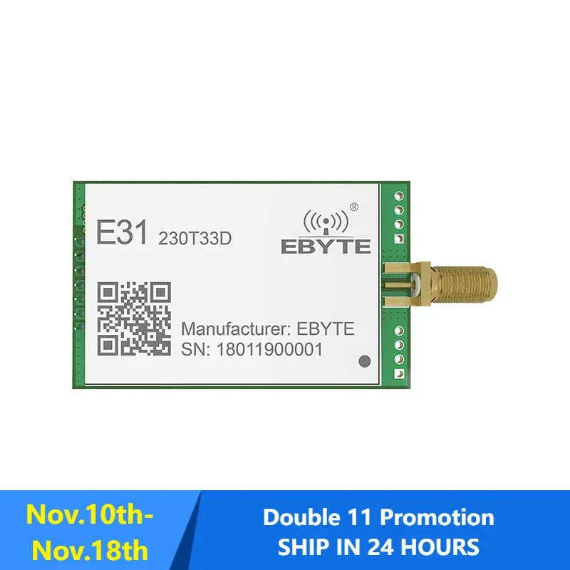 AX5243 230MHz Wireless Module 33dBm 2W Wireless Transceiver UART Small Size 8.0km Long Distance Transmitter Module E31-230T33D