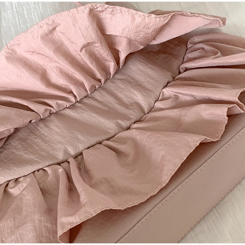 Kuchenrock-Stil Gerüschte Damen-Schultertasche, Koreanische Plissierte Umhängetasche, Leichte Süße Elegante Handtasche – Detail 3