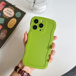 Solid Color Curly Wave Phone Case For Xiaomi Redmi Note 7 8 Pro Note 9 Xiaomi Mi 11 Lite A2 A1 Mi 8 9A Soft Silicone Back Cover