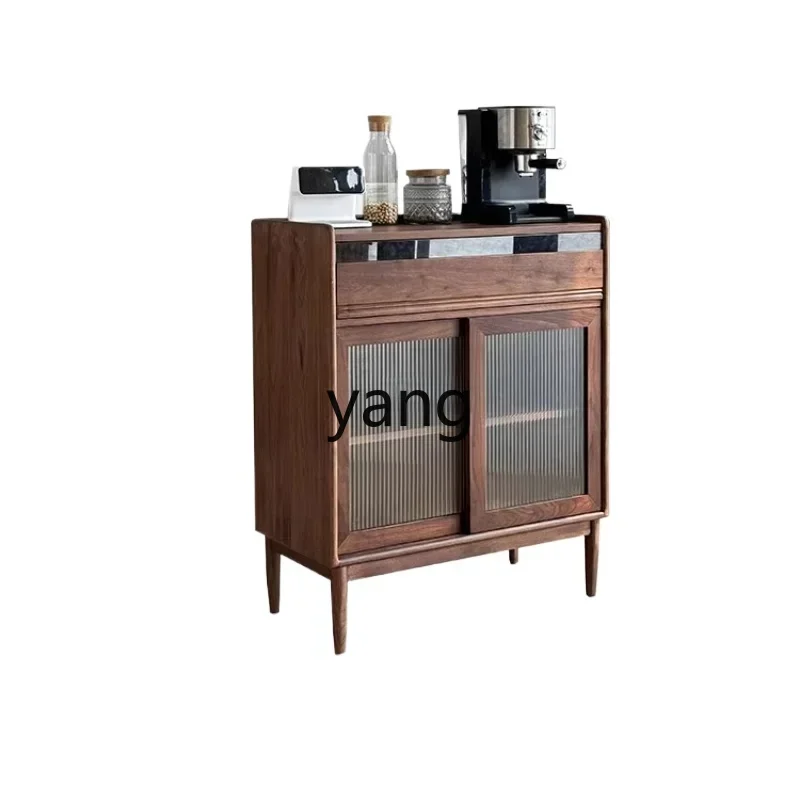 

LTT black walnut dining side cabinet integrated storage cabinet against the wall solid wood living room home storage cabinet