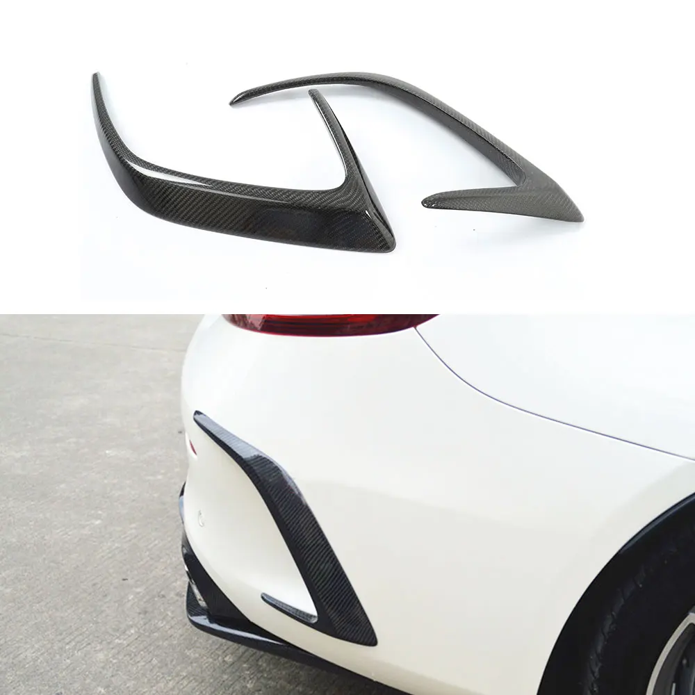 C Class Carbon Fiber /FRP Black Rear Bumper Trims Side Vents Spoiler For Mercedes Benz W205 C63 AMG C200 C260 C300 Coupe 15-21