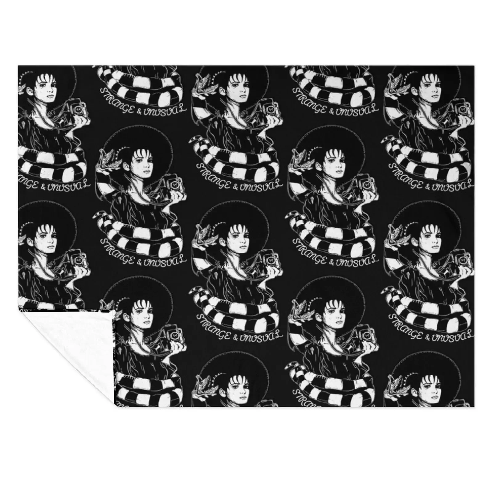 

Lydia Deetz Strange and Unusual Gothic Throw Blanket valentine gift ideas Picnic Hairys Stuffeds Blankets