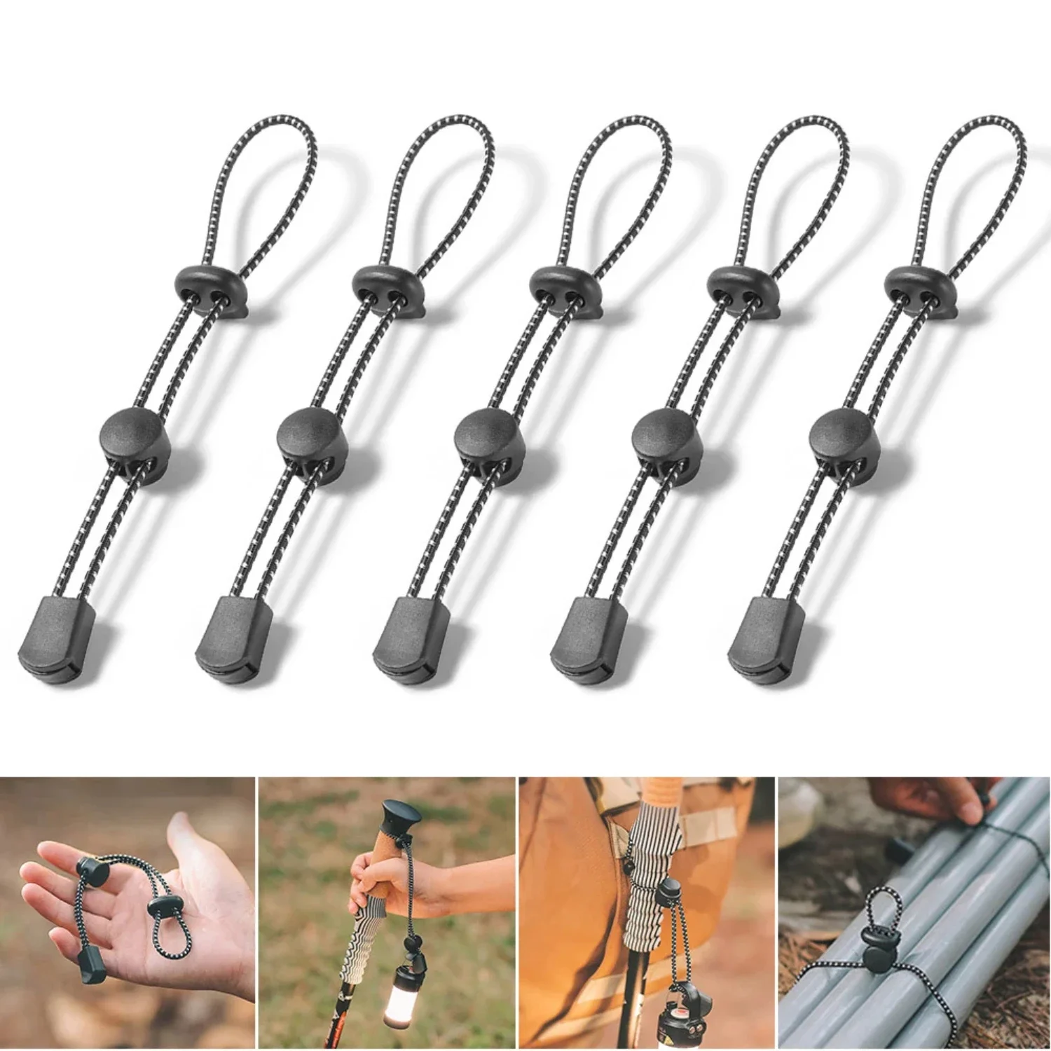 2pcs Backpack Walking Stick Holder Trekking Hiking Pole Fixing Tie Cord Rope Outdoor Sports Small Tools  Camping Mountain