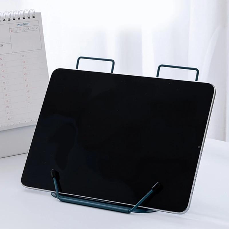 조정 가능한 책상 책 스탠드 요리 책 홀더 휴대용 책 받침대 두꺼운 책 요리 책 교과서 요리법을위한 미끄럼 방지 페이지 클립