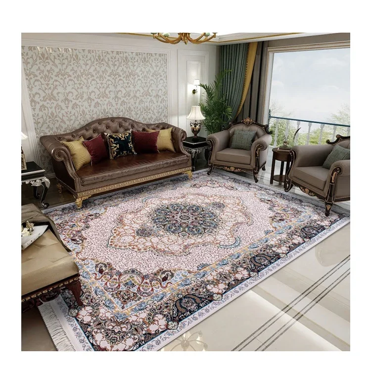 Transitional Machine Made Carpet Tuscan Abstract Fringe Mystic Polypropylene And Viscose Rug For House