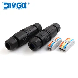 IP68 Waterproof Cable Connector Quick Connection 2 in 2 out 3 in 3 out 2/3 Pin Electrical Terminal Adapter Wire Connector