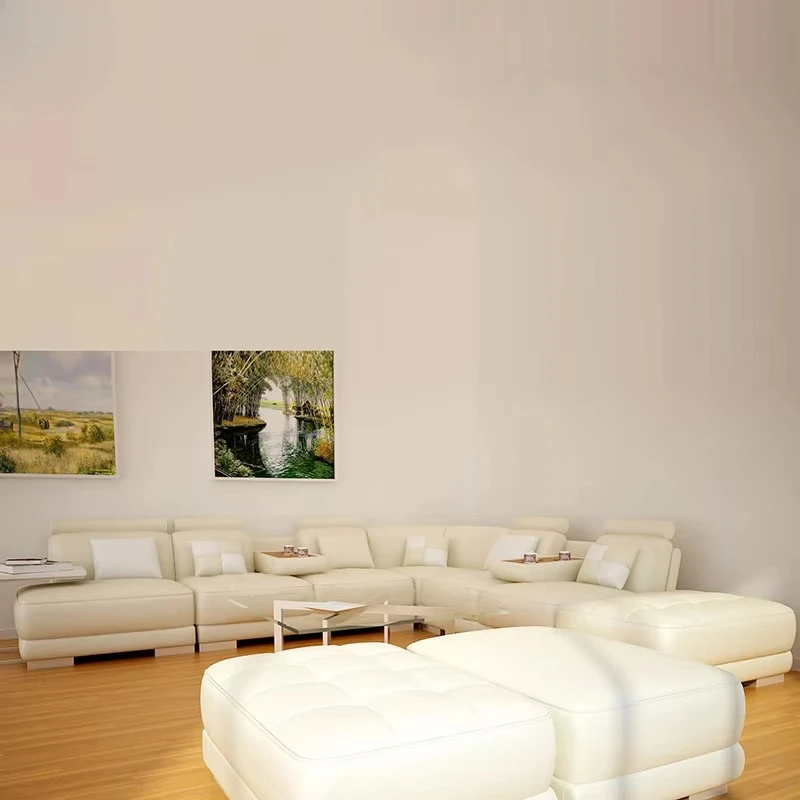 Factory Custom Leather Cover Sectional Modular Sofa Living Room Furniture L-Shape Corner Sofa For Apartment Villa Sofa Set 5004