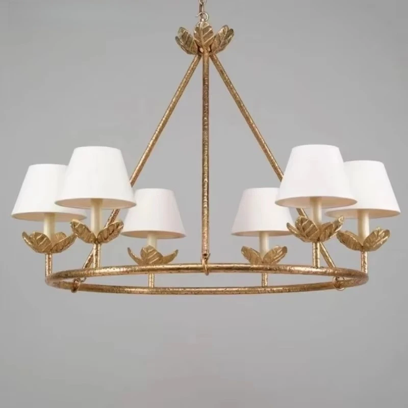 

Luxury Copper Material Customized Fabric Gold Pendant Lamp 1.2m High-end Living Room Lobby Lighting Simple Lamp E14 Bulb 90~220v