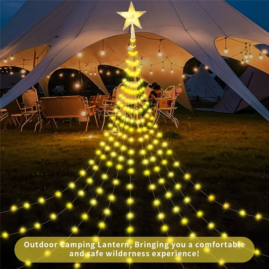 

New Year Patio Stars Waterfall String Light Outdoor Waterproof Fairy Garland Light for Christmas Party Wedding Garden Decoration