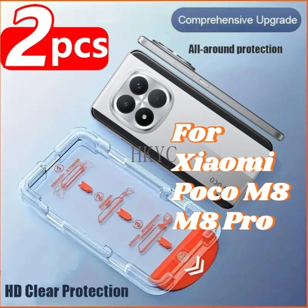 

2 шт. для Xiapmi Poco M8, пленка из закаленного стекла высокой четкости, без пыли, пленка с защитой от пыли, подходит для серии Xioami Poco M8 Pro