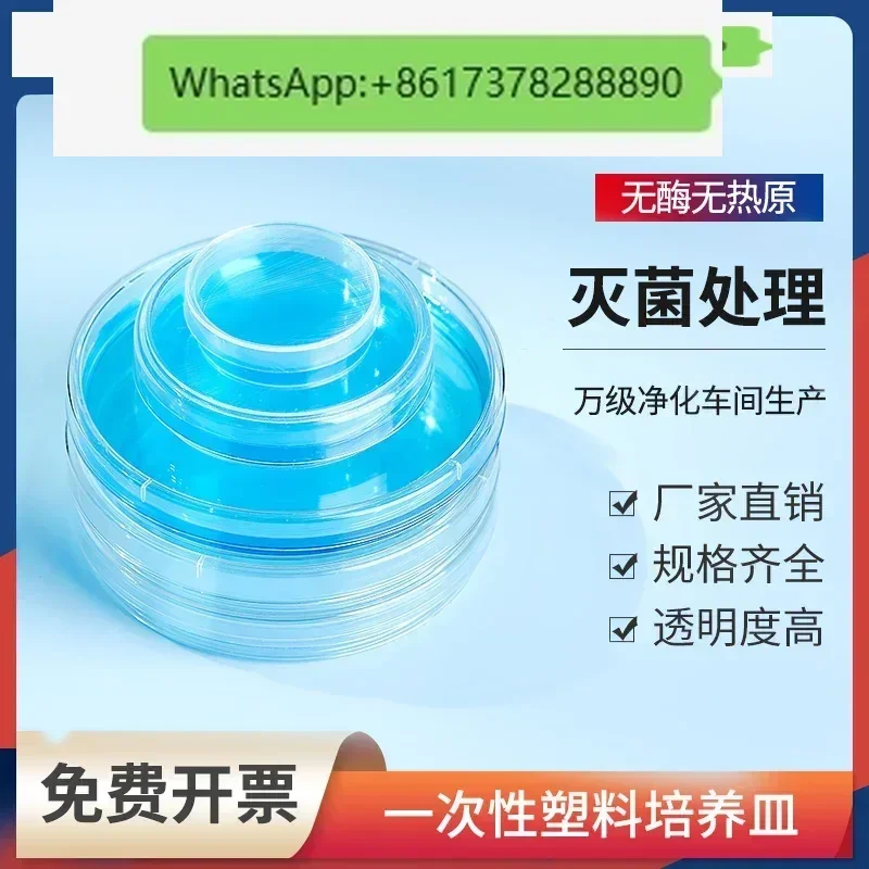 Biological Disposable Plastic Petri Dish Sterile 90mm60mm Square Bacteria Cell Petri Dish Bag