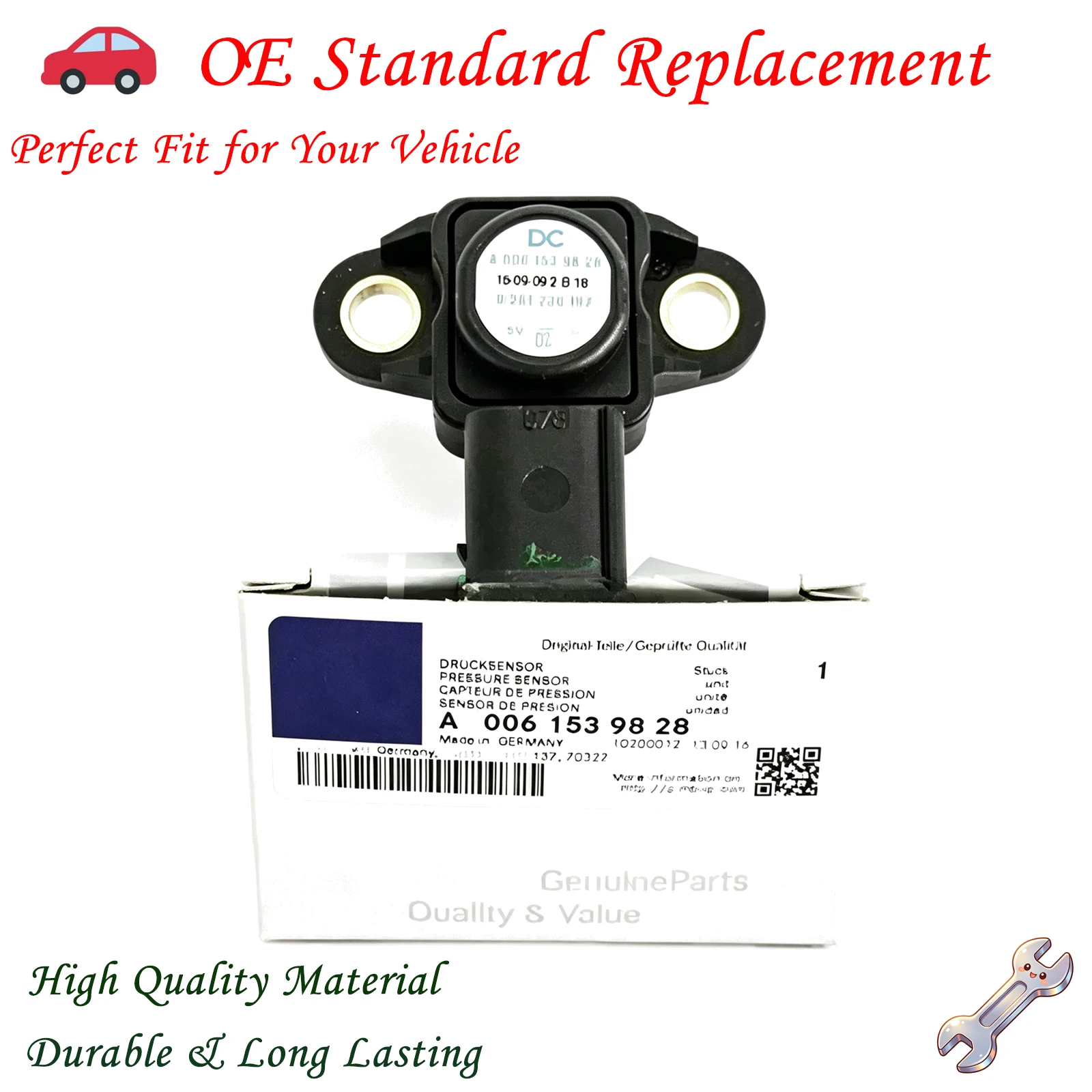 For MERCEDES-BENZ E-CLASS W211 A-CLASS W169 B-CLASS W245 C-CLASS S203 W203 Genuine A0061539828 Intake Manifold Pressure Sensor