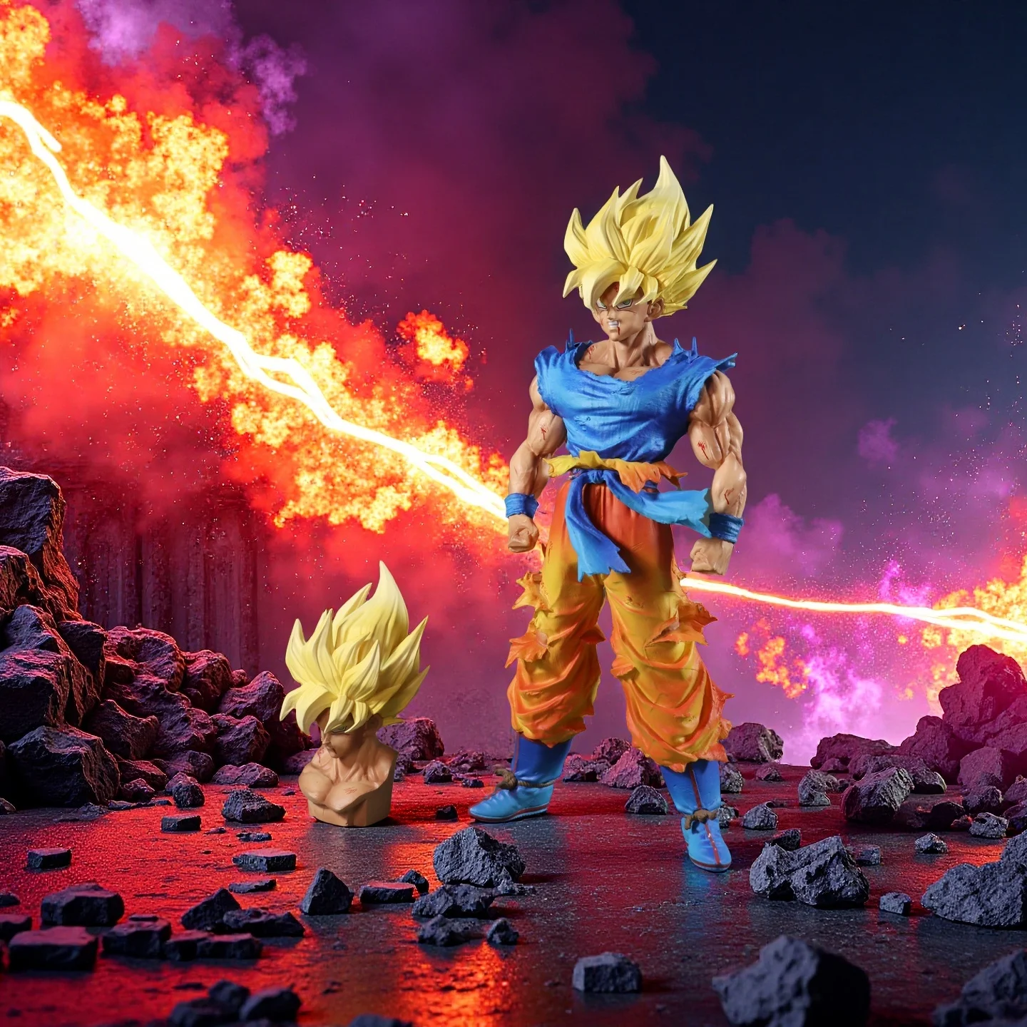 

Сменная голова 27 см Dragon Ball Z Рисунок Гоку Аниме Фигурки Первые Super Saiyan Gokou ПВХ Модель Игрушки Куклы Подарки