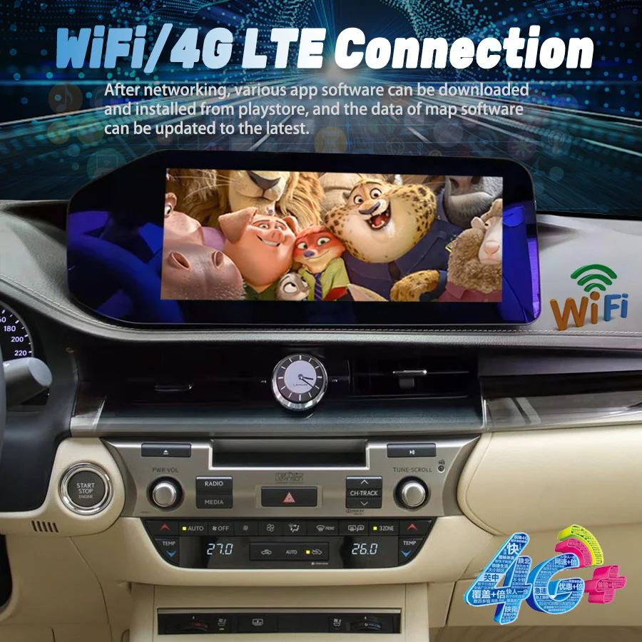 12.3inch 128GB Car Android Screen Carplay For Lexus ES350 ES 300h 250 350 300 ES330 Autoradio GPS Radio Multimedia Video Player