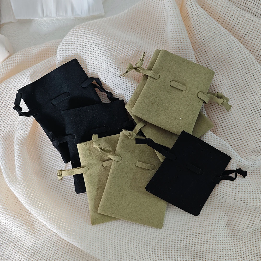 

5 упаковок темно-зеленого цвета, новая замшевая упаковка для ювелирных изделий из микрофибры, подарочные пакеты, серьги-кольца, свадебный органайзер на шнурке для путешествий