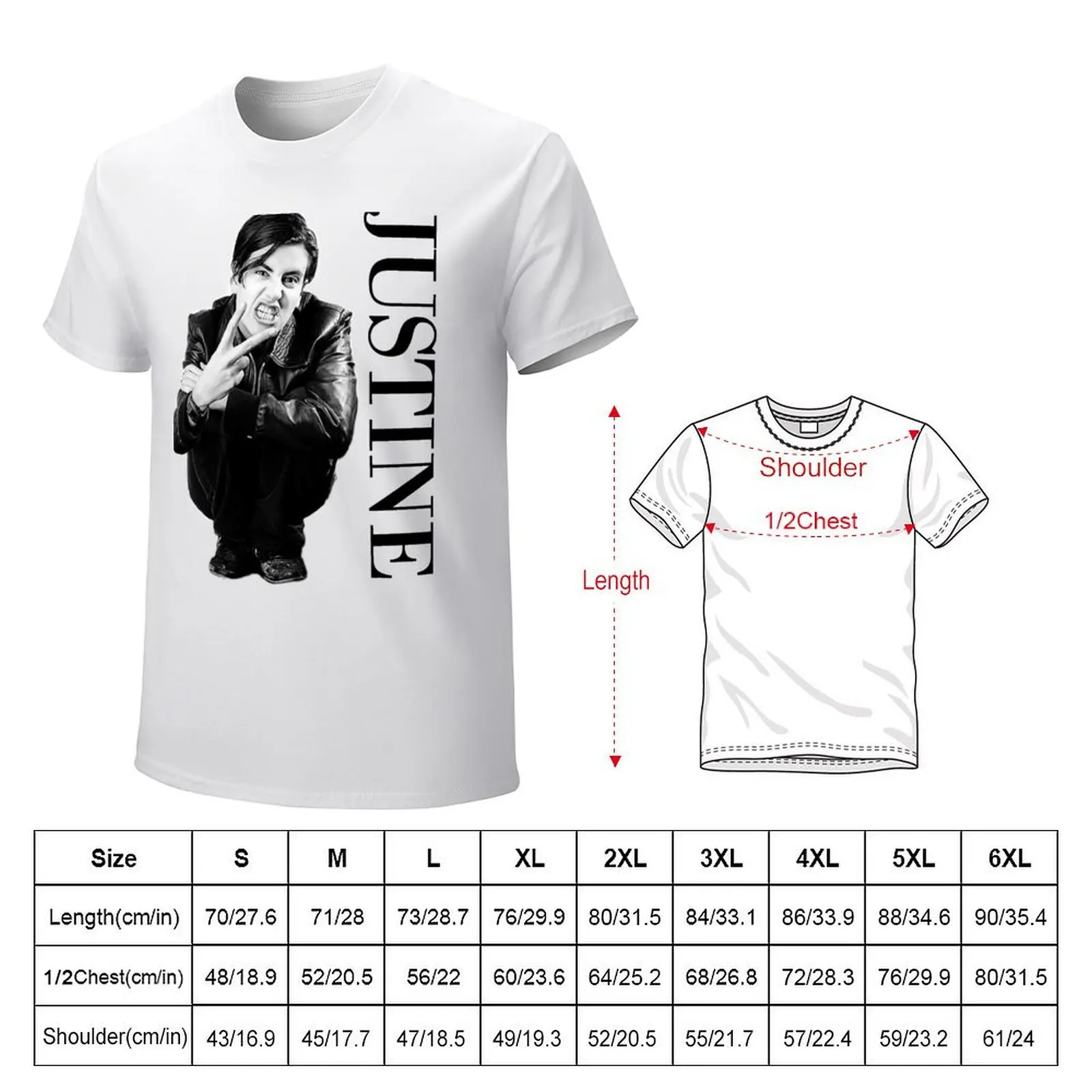 J U S T I N E - S N A R L T-Shirt sweat anime clothes vintage mens t shirts casual stylish