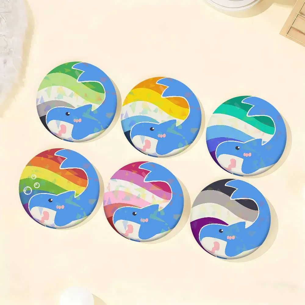 Trans Blahaj Hai Emaille Pin Kleidung Tasche Zubehör Brosche Cartoon Science Fiction Abzeichen Geschenk