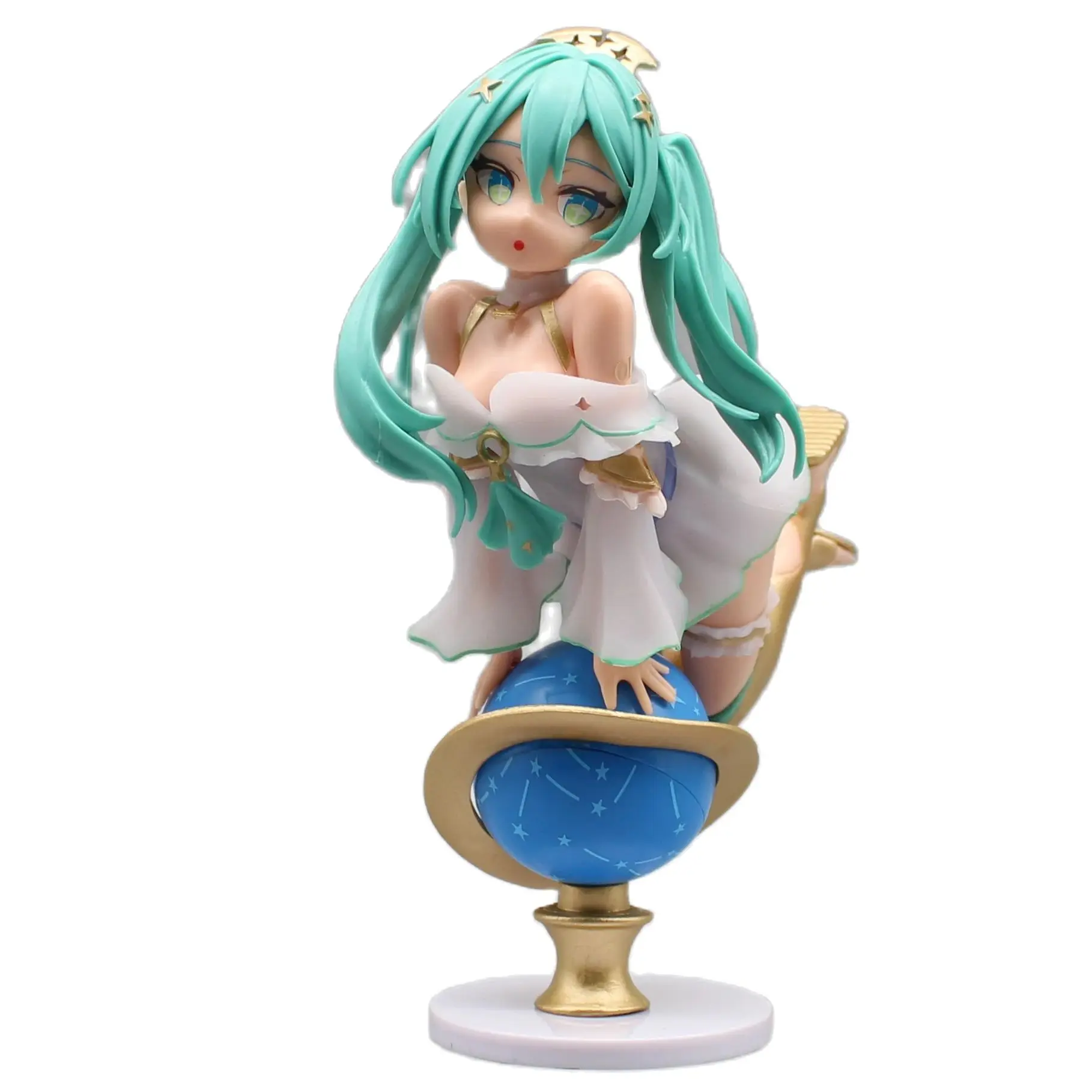 Hatsune Miku On Globe 6.7 "Animatiefiguur, Tekenfilm Anime Model Garage Kit Ornamenten Decoratie Beeldjes Schattige Pop