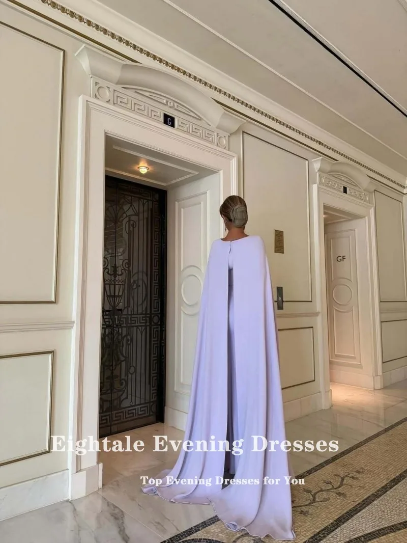 Eightale Arabic Evening Dress O-Neck Prom Gown Customized Strethcy Satin Cap Sleeves Wedding Party Dress Mermaid Robes De Soirée image 4