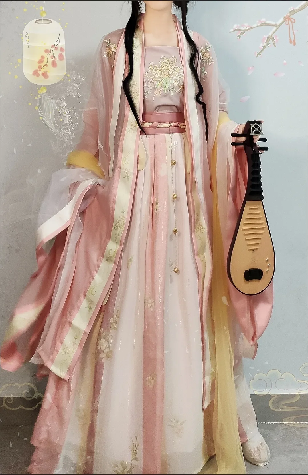 Vestido feminino bordado tradicional chinês para dança, hanfu rosa feminino, fantasia de fantasia de cosplay de fadas Hanfu Song Dynasty, 2023