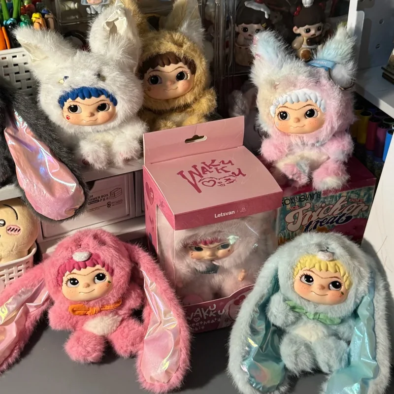 Miniso 100% originale Wakuku V2 Fox & Bunny Blind Box Trick or Treat Series Blind Box Kawaii Fashion Peluche Ciondolo Borsa Decorazione