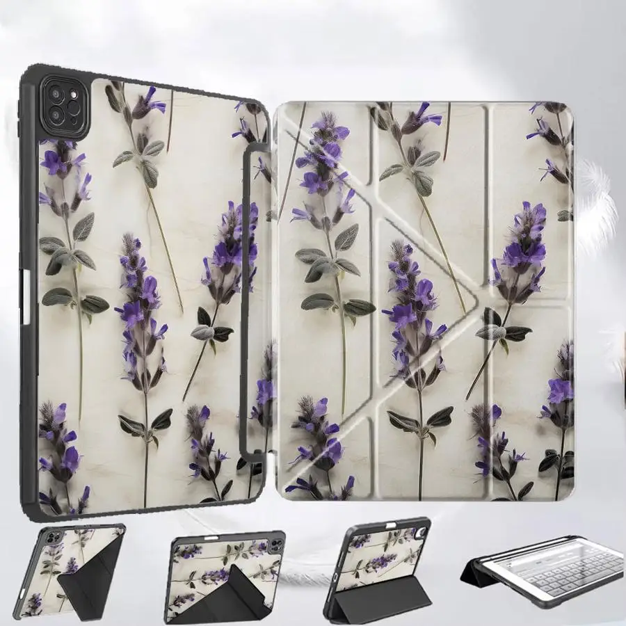 

Фиолетовый чехол-таблет для iPad Pro 2025, Pro 11-го, 10-го, 9-го, 8-го, 7-го поколений, 12.9 дюймов, Air 4, 5, M3, M2, M4, 11 дюймов, Mini 6, 7, с держателем