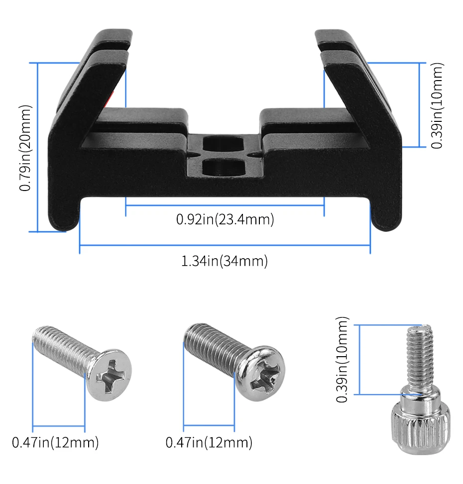 Datyson Teleskop-Zubehör – Kurzer, schwarzer Metall-Schwalbenschwanz für Führungsfernrohre | Hochbelastbare Aluminium-Montagebasis mit M4-Schrauben – Detail 4