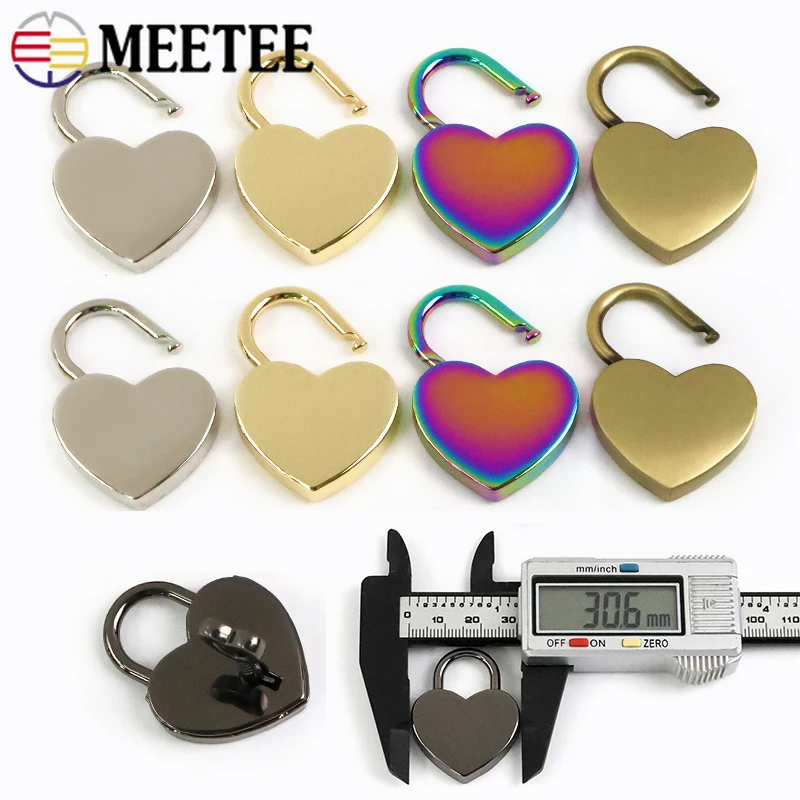 

2/5/10Set Heart Metal Buckles Padlock Jewelry Box Decor Lock Clasp Diary Book Suitcase Closure Key Locks Accessories for Handbag
