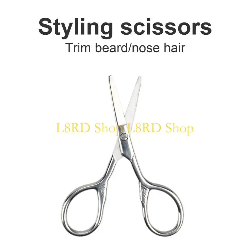 L8RD 4pcs Professional Soft Boar Bristle Beard Brush Scissors Shaving Brush Comb Men Mustache Comb with Gift Bag
