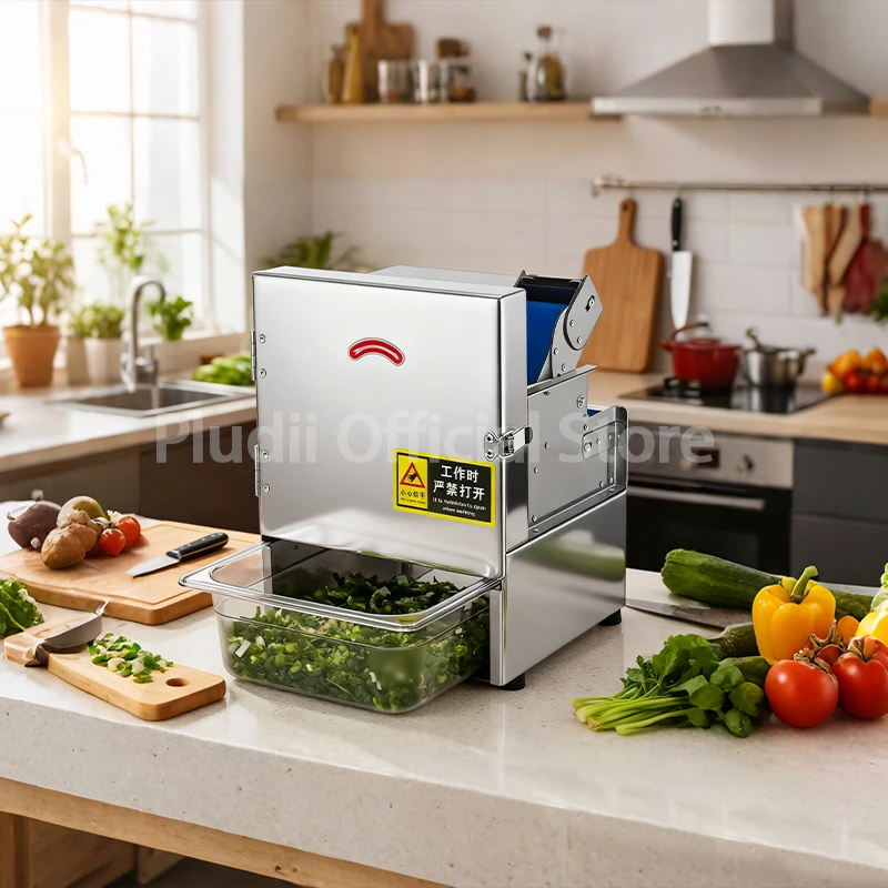 قطاعة البصل الأخضر التجارية 100 وات قطاعة الخضراوات الكهربائية متعددة الوظائف آلة تقطيع الفلفل للاستخدام المنزلي