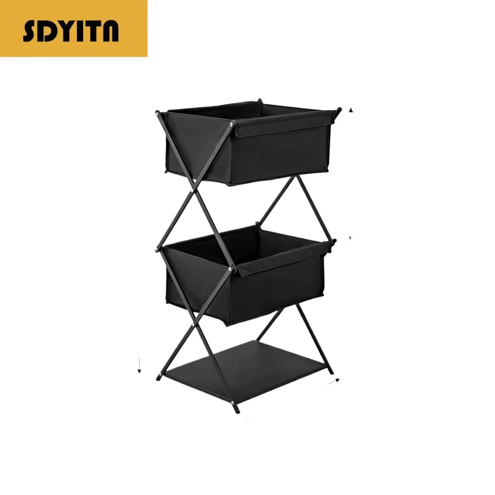 

Portable Camping Three-layer Storage Rack Outdoor Picnic Foldable Multi-functional Storage Shelf For Camping Gear Organization