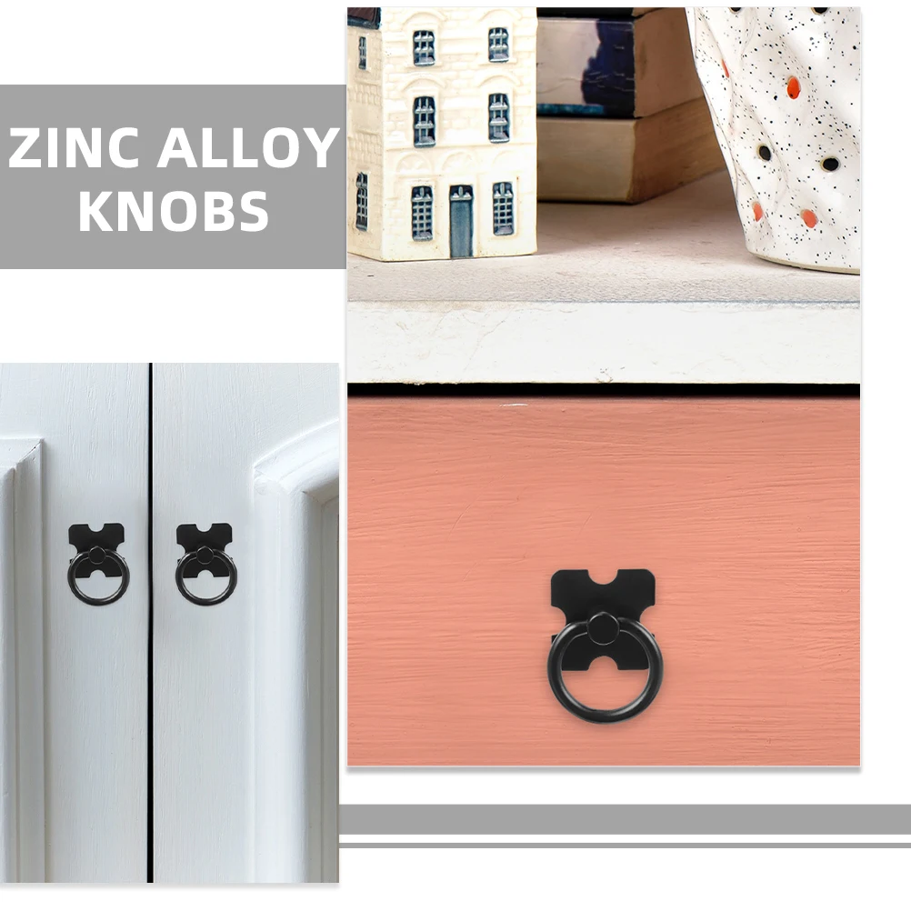 

2pcs Black Zinc Metal Drawer H les Alloy Door Knob Cabinet Drawer H les Metal Dresser Knobs Closet Door Hardware