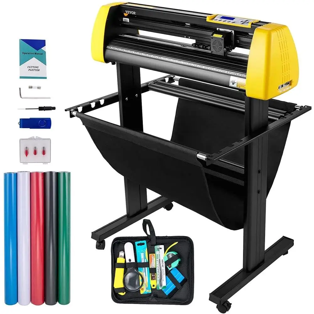 

34 Inch Vinyl Cutter Plotter Automatic Contour Cutting Machine with LCD Screen Adjustable and Force for sign Making
