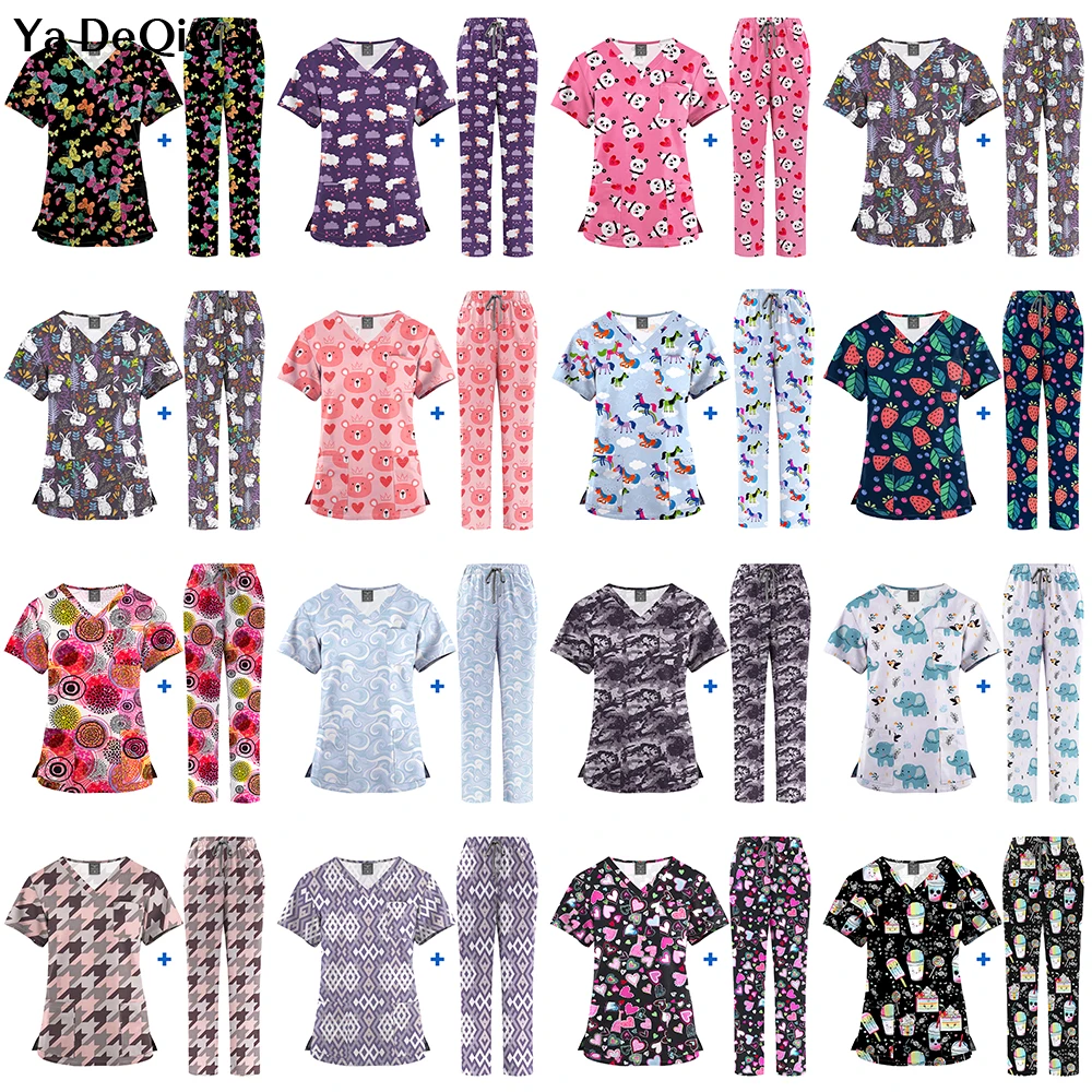 

Wholesale Price Medical Uniforms Doctor Nurse Scrub Set Women Men Straight Pant Set Hospital Operating Room Surgical Accessories