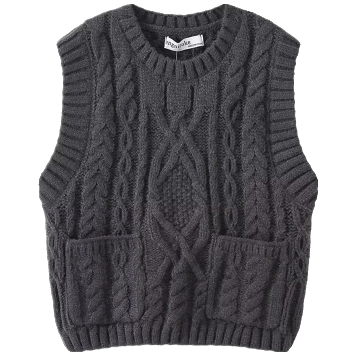 

2023 Autumn New Women's Slim Fit round Ne Svel Knitted Vest Versatile ort Length Commute Sle 00% Other Material