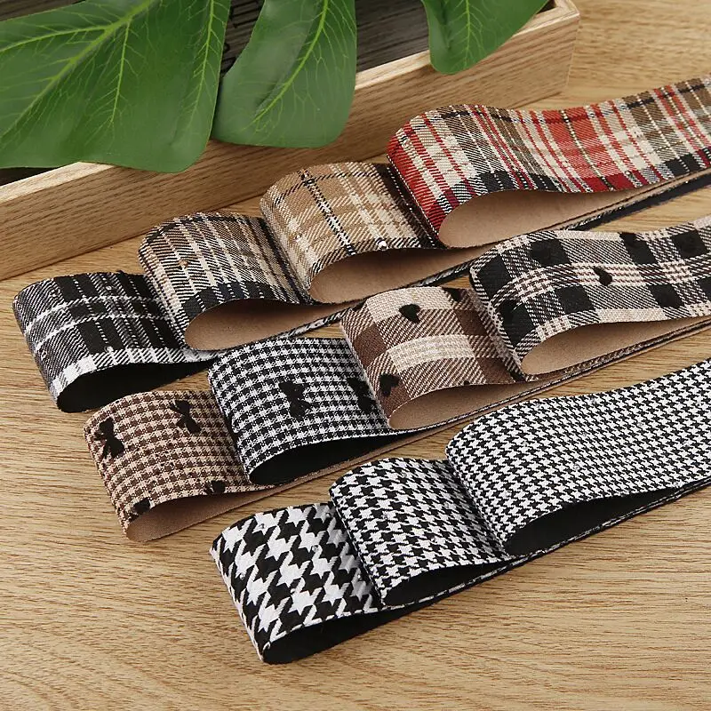 10 Yards 40MM Lattice Plaid Heck Black White Thousand-bird Ribbon Handcrafted Materials Headdress Hair Bows Clothing Accessories