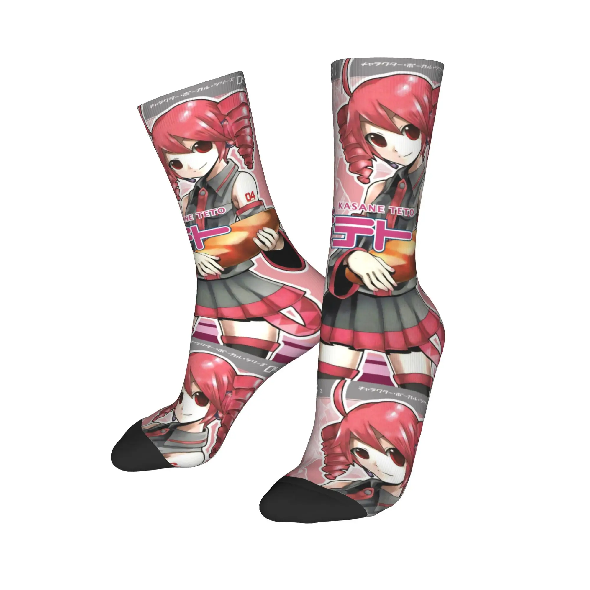 

Kasane Teto Носки Мужчины Женщины Полиэстер Повседневные Аниме Vtuber Носки Хип-Хоп Весна Лето Осень Зима Средние Трубчатые Чулки Подарки,