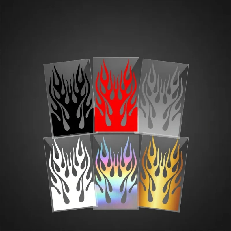Flame‑Shaped Self‑Adhesive Motorcycle Fender Decal, Waterproof Reflective Mudguard Sticker, Motorcycle Front Fender Sticker