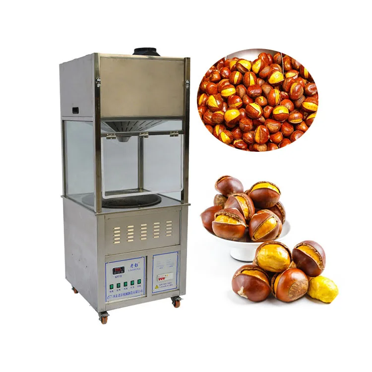 Máquina para asar castañas sin humo, equipo de procesamiento de torrador de nueces de maní y pistacho, máquina para hacer castañas tostadas