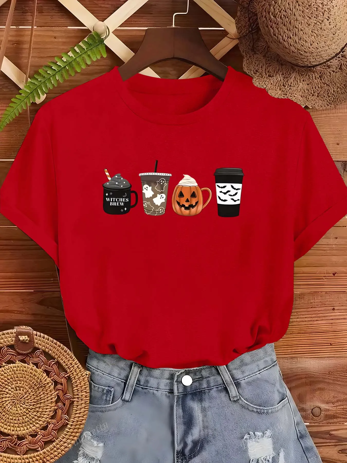 Plus Size Halloween Themed  Pattern Dress For Women Elegant Fashion Item With Festive And Playful Vibe Perfect